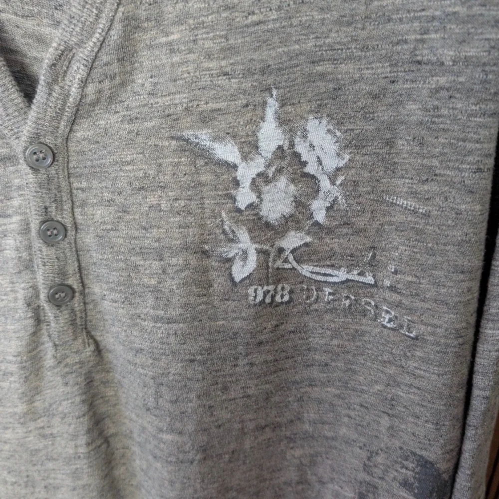 Diesel Gray Cotton Henley - Picture 3 of 6